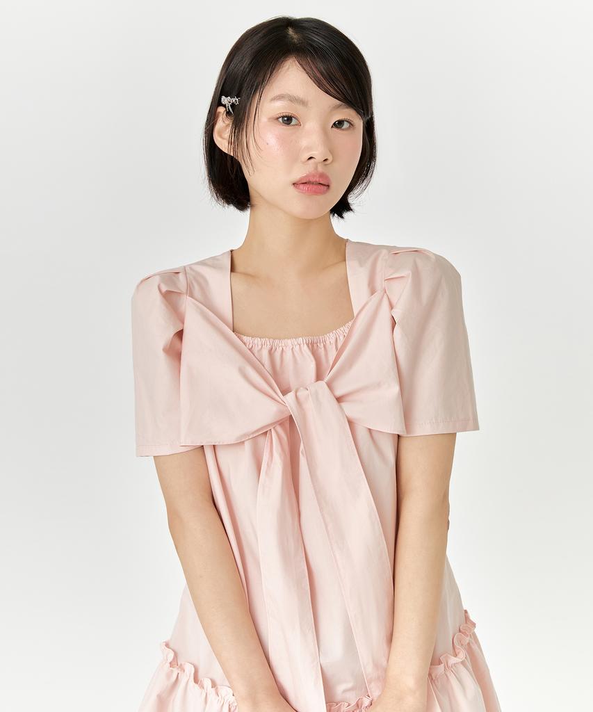 ADOREBELLE Ribbon Tie Dress - Pink
