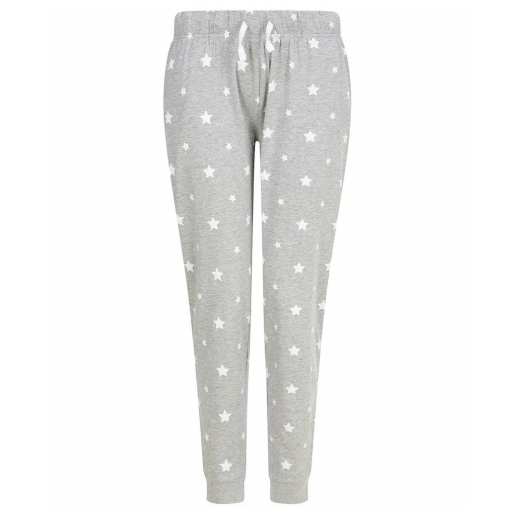 SkinniFit Women Unisex Adult Heather Stars Cuffed Lounge Pants