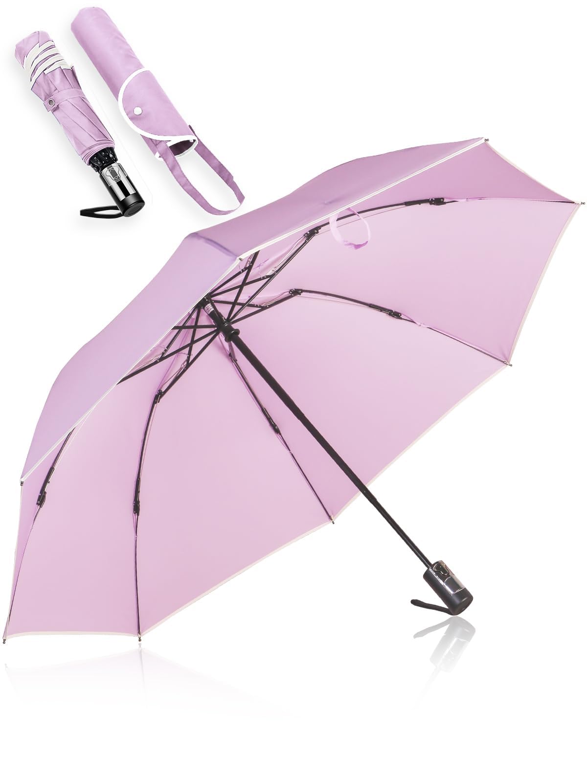 

KIZAWA Складной Автоматический Складной Зонт для Мужчин и Зонт от Дождя Водонепроницаемости Уровня 5 с 8 58см Основными Спицами Зонт Зонт, Открытие/Закрытие в Одно Касание, Большой,