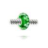 Lucky Clover Shamrock Flower Bead Charm Green Murano Glass Sterling Silver Bead European Charm Bracelet [Bling Jewelry] Women's .925