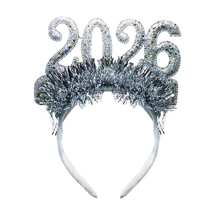 2026 Themed Fabric Hair Accessory Practical Headbands Glittering Numeric Design For Countdown Event Family Gatherings