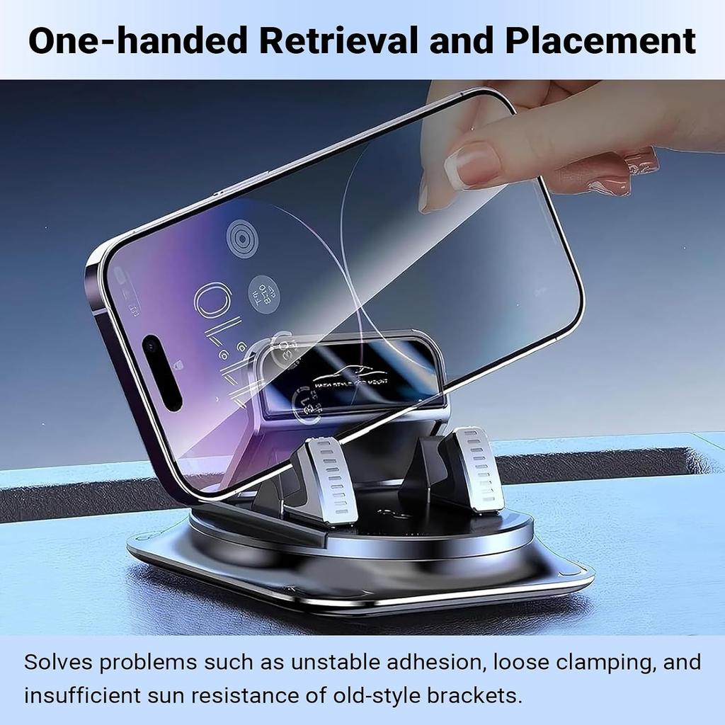 Dashboard Mobile Phone Holder, 360 Degree Rotation Car Phone Holder, Non-Slip Navigation Phone Holder Rotating Car, Universal Suction Cup Fixed
