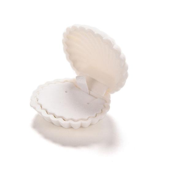 Cute Shell Velvet Gift Box Ring Pendant Jewelry Earrings Storage Display Case
