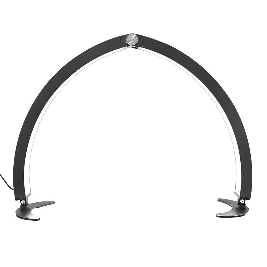 29" Foldable Half-Moon Beauty Lamp for Eyebrow & Eyelash Tattooing, U-Shaped Fill Light for Nail Art