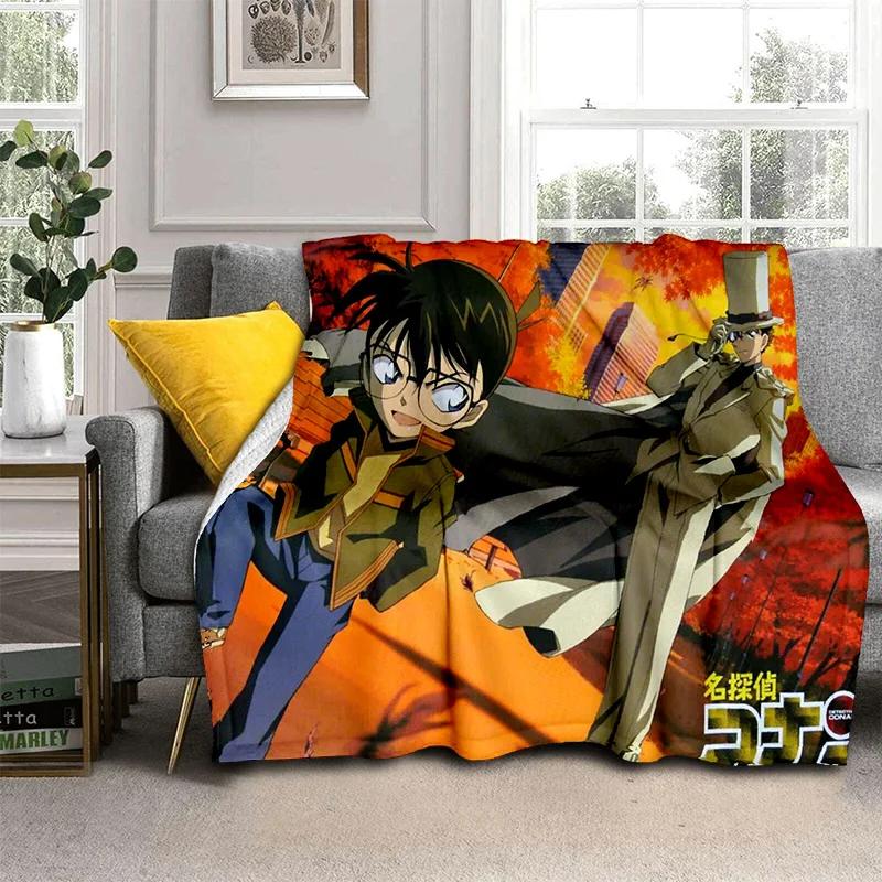 3D Dívčí Detektiv Conan Anime Kreslená HDdeka, Měkká přehozová deka pro Domácí Ložnici Postel Pohovku Piknik Cestování Kancelář Krycí deka Děti