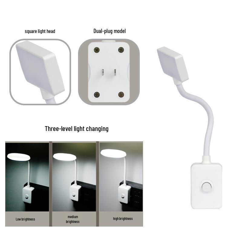 

Energy-Efficient LED Night Light: Eye-Friendly Wall or Bedside Lamp for Study, Breastfeeding & Bedroom. Super Bright. Two-pin Plug