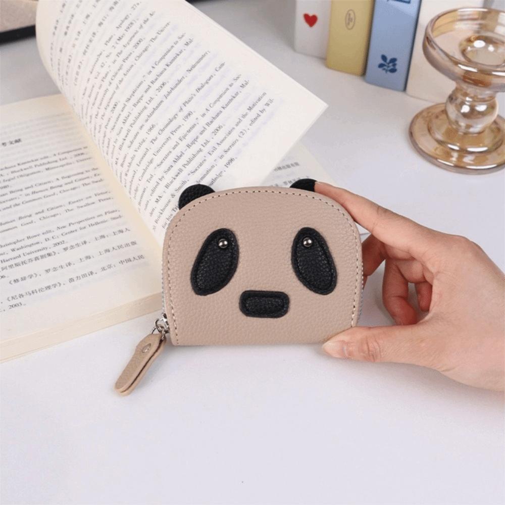 Mini Panda Card Holder Zipper Women Wallet Fashion PU Leather Coin Purse  Outdoor