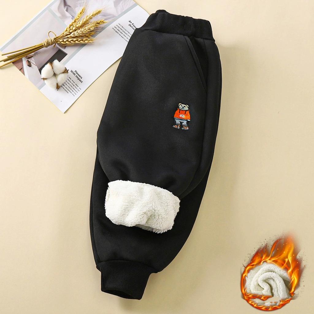 Childrens Thick Woolen Pants with Plush Winter Boys Warm Pants Baby Pants Childrens Clothing Kids Clothes Leggings