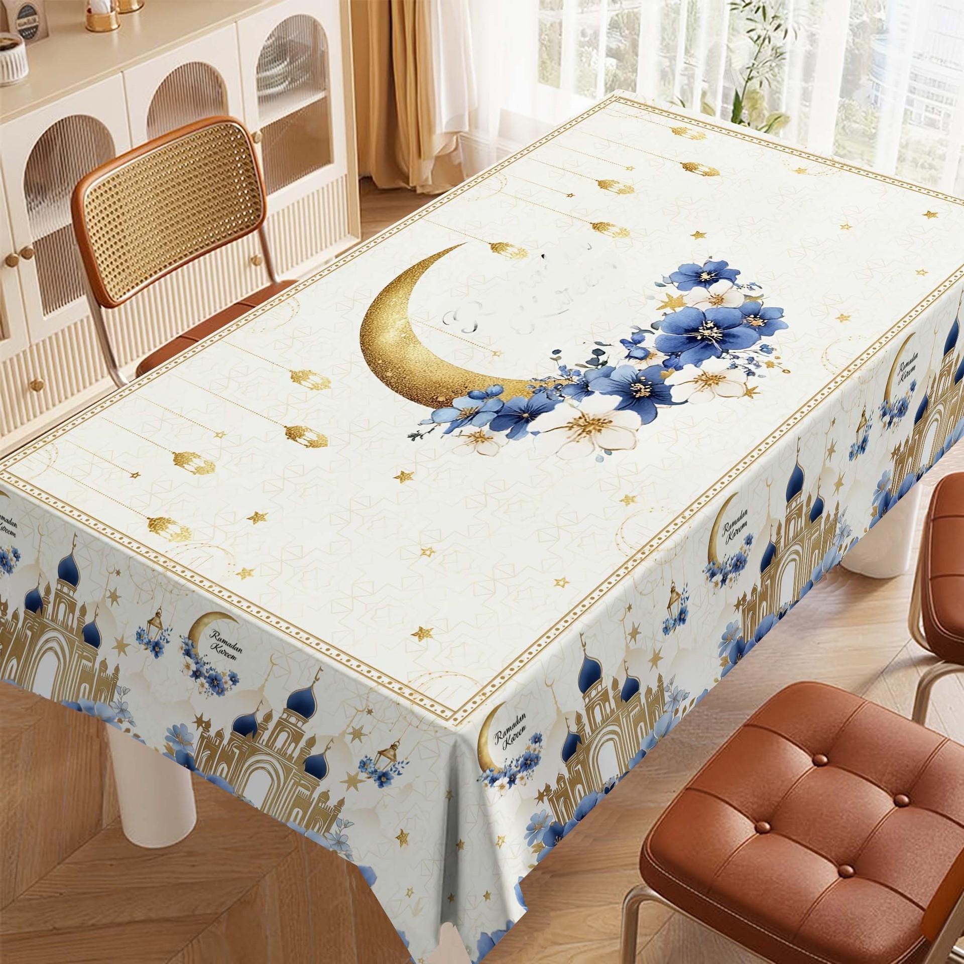 

Скатертина Фестивалю Містичного Місяця - Етнічний Принт Декор для Обіднього Столу, Вечірки та Дому Святкова Скатертина Стійка до Зминання 150 * 150cm short plush