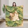 Personalized Watercolor Kitten Throw Blanket, Custom Name, Soft Flannel Cat Lover Gift
