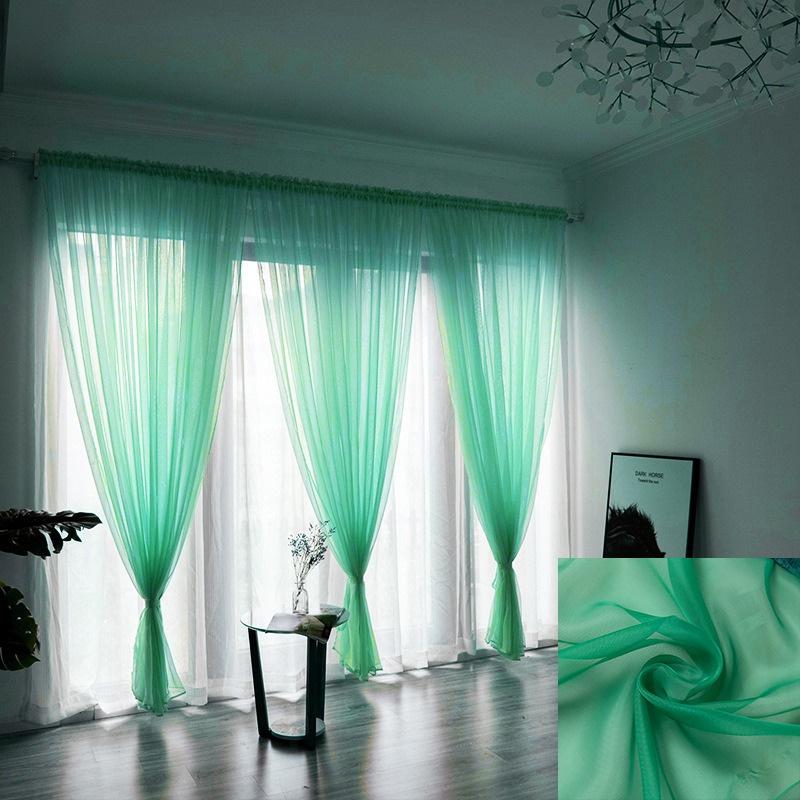 White Blue Tulle Curtains for Living Room Decoration Modern Terylene Chiffon Drape Yarn Curtain Solid Sheer Voile Kitchen Window Curtain 20 Colors