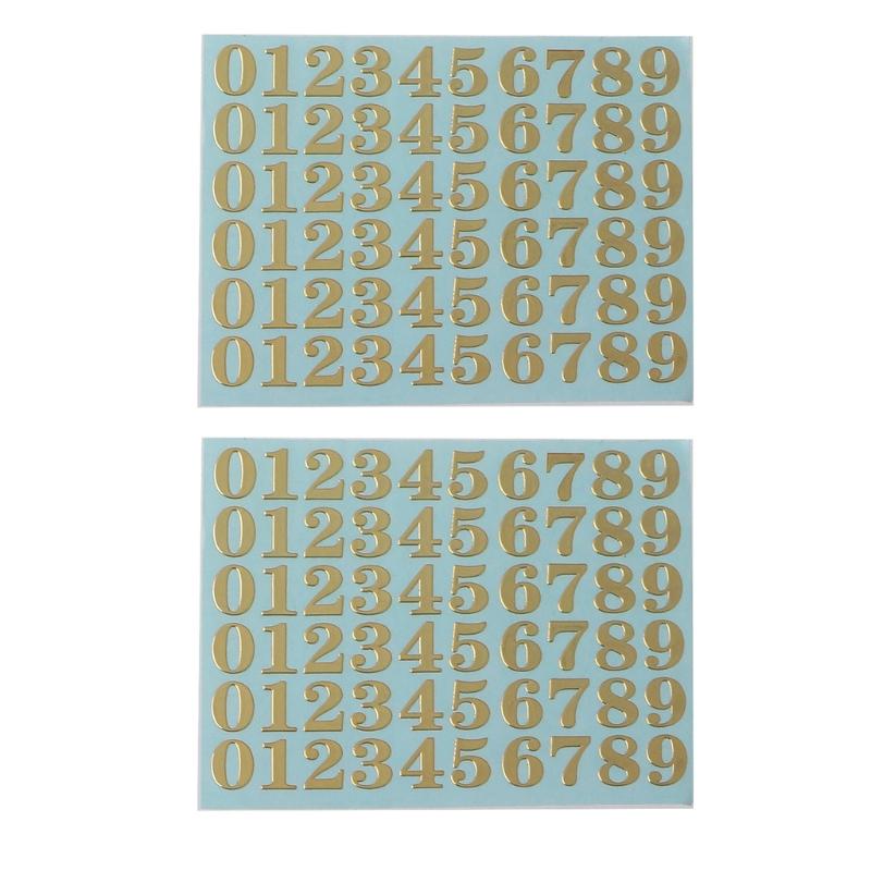 2Sheets Metal Digital Stickers 26 Letters Stickers DIY Decoration A-Z Stickers