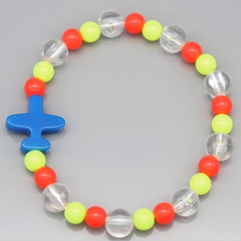 BONBEAU Vivid color airplane charm acrylic ball Bracelet 6 colors