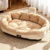 Dog Cushion Thickened Oval Pet Bed Soft Skin-Friendly Comfortable Handle Dog Kennel Warm Snuggle Cat Nest Winter Season