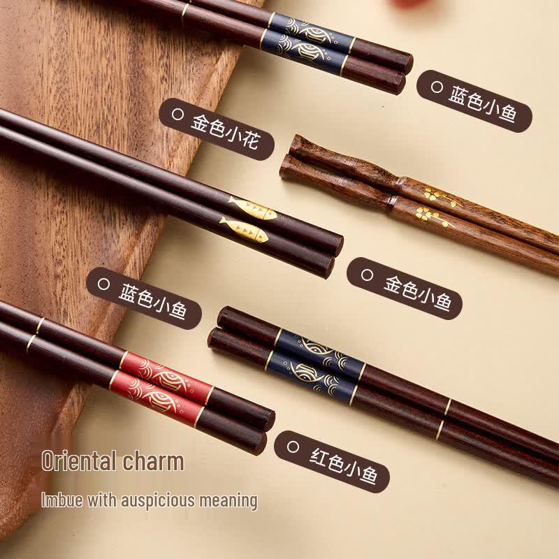 Kemando Red Sandalwood Wood Chopsticks, 5 Pairs