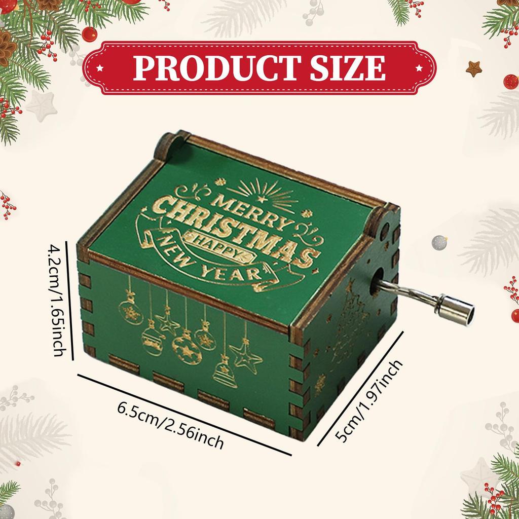 Merry Christmas Music Box Decoration Small Decorative Lightweight Musical Hand Cranked