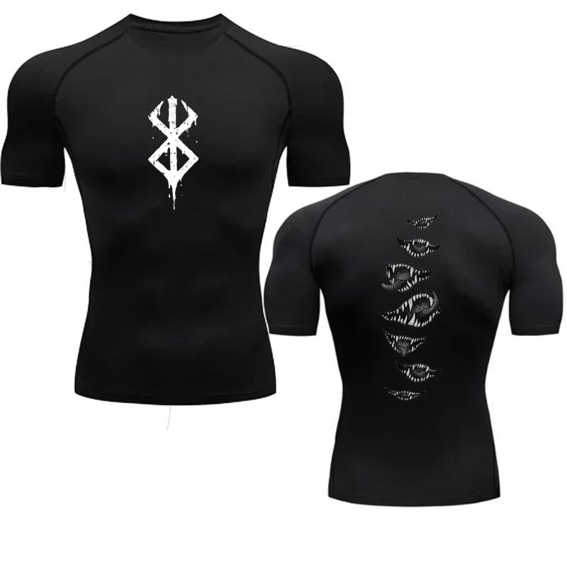 Gym Compression T-shirts Spring Summer Men's Sports Tops Bodybuilding Fitness Quick-drying Compression Tight T-shirt S-3XL