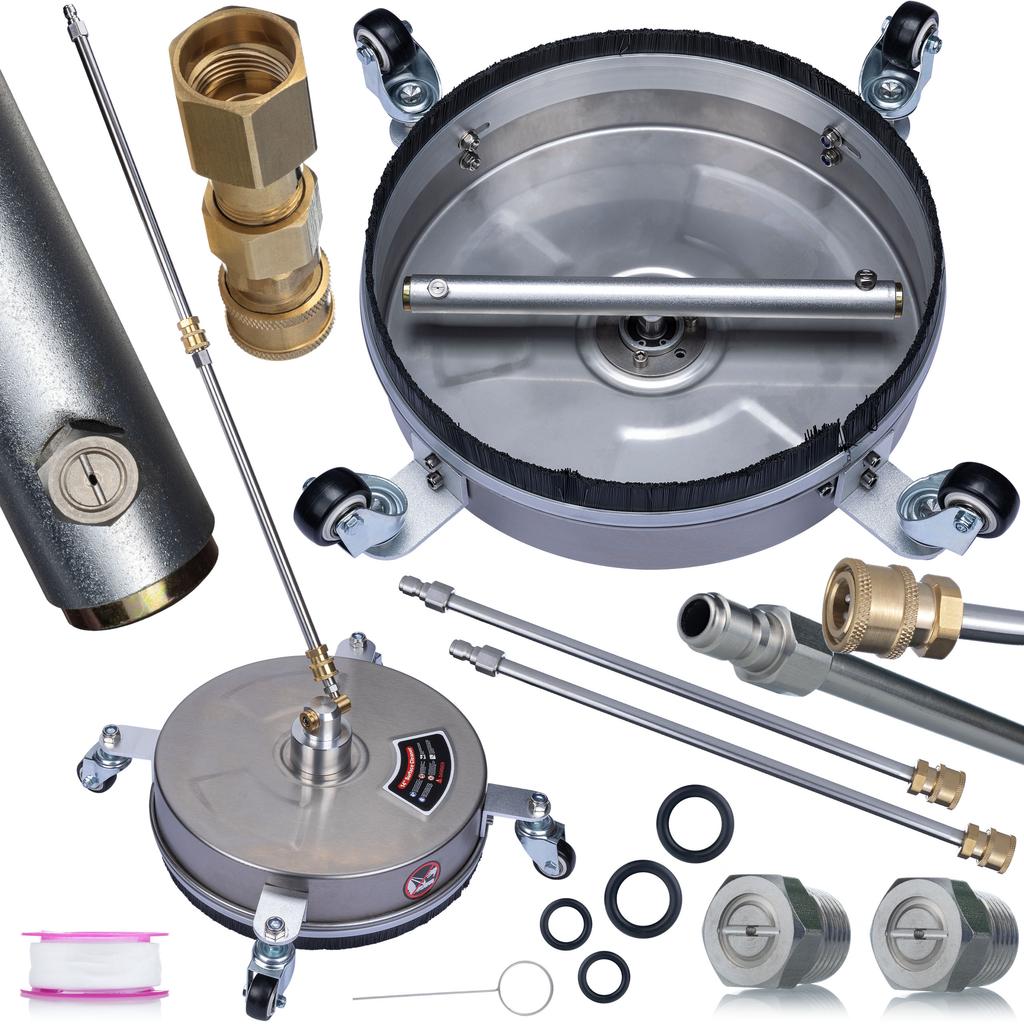 Rosfix Szczotka Nierdzewna do Myjek Karcher HD/HDS – Wydajność 250 Bar | 1000 l/h | System Easy!Lock | Obrotowe Dysze 32 cm