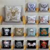 Skeleton Head Flower Print Pattern Cushion Cover for Home Living Room Sofa Decoration Square Pillowcase 45 * 45cm