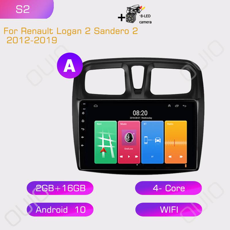 2din Android10 Automotive Multimedia Player Stereo Carplay Auto GPS Navigation DSP For Renault Logan 2 Sandero 2 2012-2019