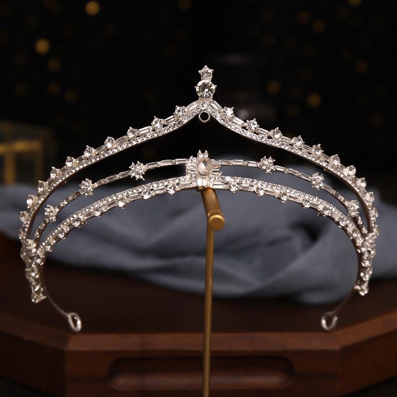 

New European and American Crown Headwear Grand Water Diamond Wedding Dress Hair Accessory Birthday Party Wedding Crown Accessory