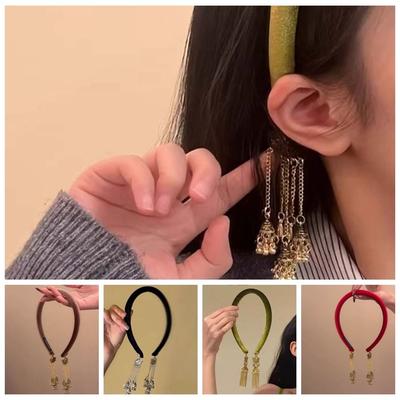 Flocking Vintage Hair Hoop Zinc Zinc Alloy Ethnic Style Headband Bell Tassel Hairband  Banquet