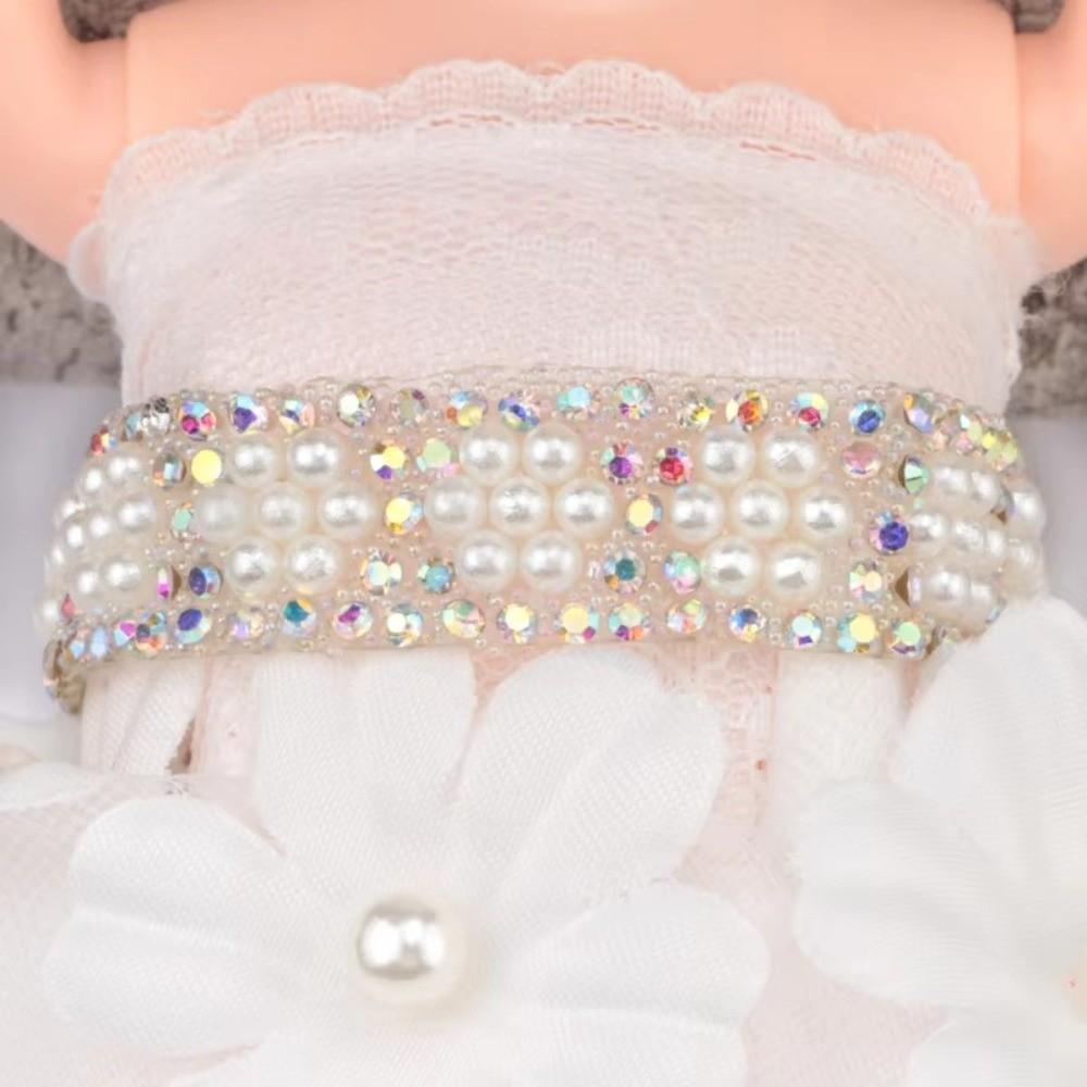 1 Yard Sewing Accessories Self-Adhesive Rhinestone Tape DIY Pearl Chain  Wedding Dress