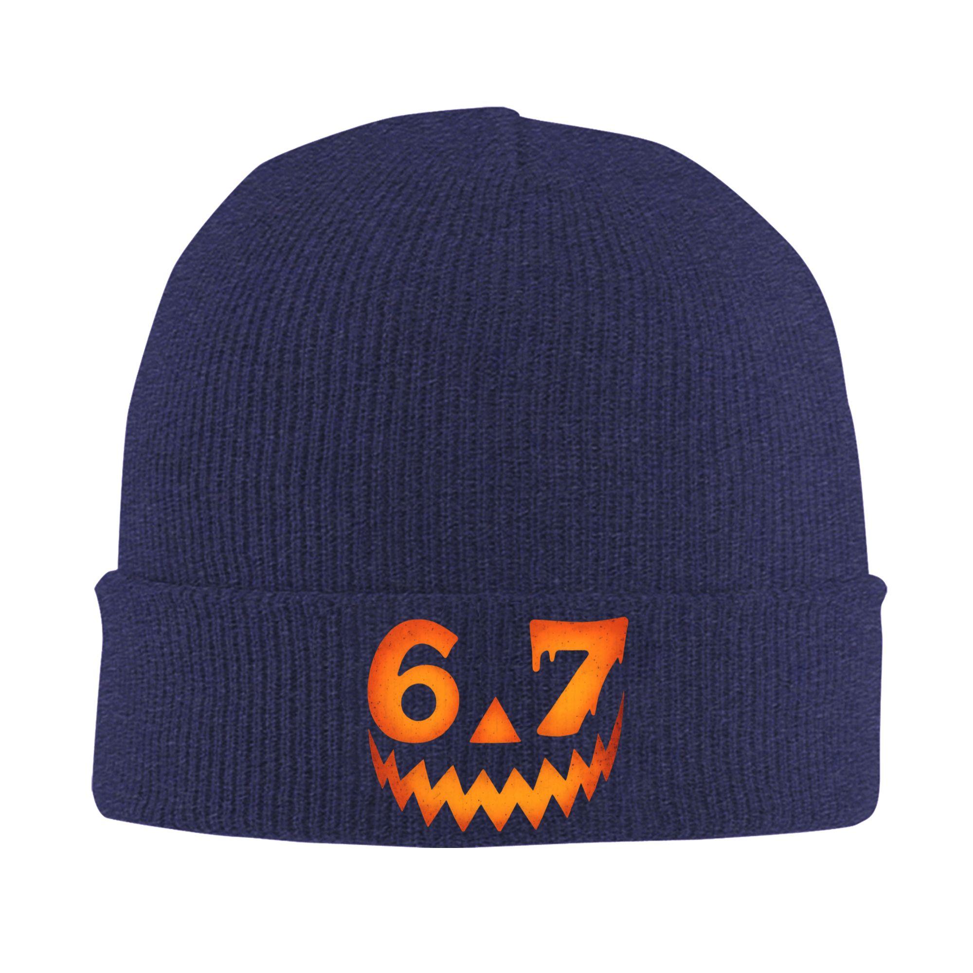 

67 Six Seven Halloween Costume for Students Teachers Bonnet Hats Beanie Hats Autumn Knitted Hat Retro Men Kpop Elastic Cap One Size