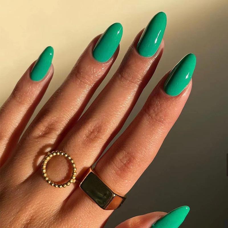 

Накладные ногти однотонные средней и длинной длины, коллекция заостренных ногтей, нейл-арт, накладные ногти средней и длинной длины