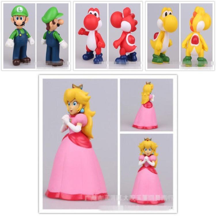 Super Mario Bros Luigi Bowser Prinzessin Peach Kunststoff-Actionfiguren Für Sammler Und Display-Enthusiasten