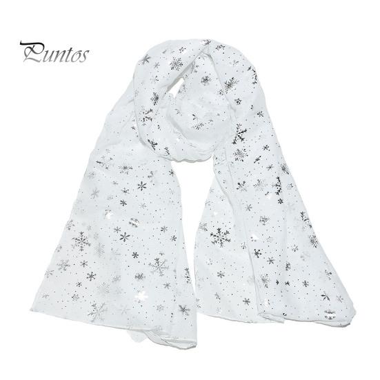 Feiertags-Accessoire Glitzernd Funkelnd Folien-Schneeflocken-Print Schal für Damen, Weihnachten Atmungsaktiv Kaltwetter-Thema Schal Wickel, Herbst Winter