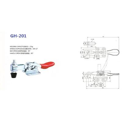 5pcs/lot GH-201 Holding Capacity 27kgs Red PVC Coated Soft Handle Horizontal Toggle Clamp Clip Quick Hand Tools