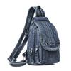 Vintage Denim Bag Multi-functional Chest Bag Women Backpack