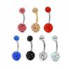 Edelstahl Bauchnabelpiercing mit Edelstein Eleganter Glänzender Körperschmuck Zubehör