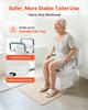 Raised Toilet Seat with Arms, 136.1 Kg Load Capacity, 88.9 Mm Lift Height, Widened Commode Elevated Toilet Seat Riser with Padded Handles for Seniors,