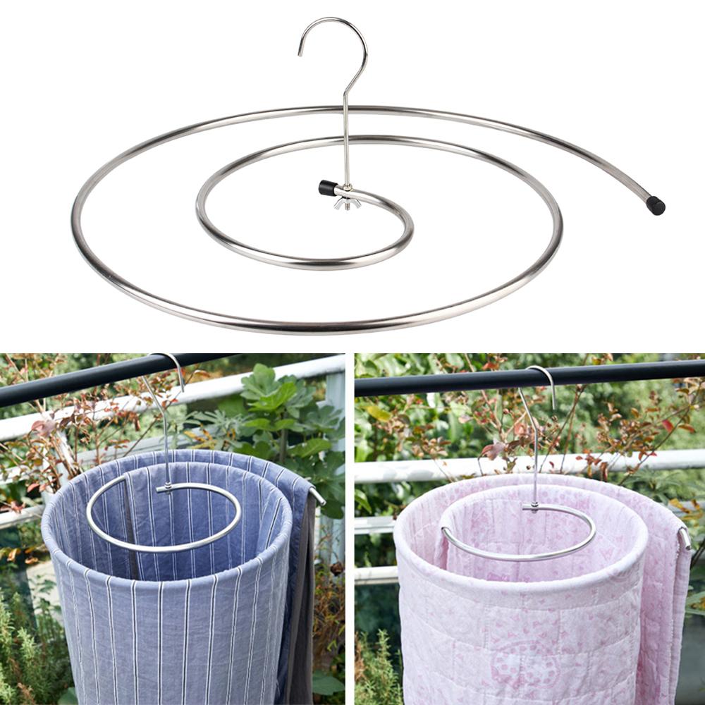 Döner Kurutma Rafı Battaniye Askısı Paslanmaz Çelik Yerden Tasarruf Yuvarlak Spiral Yorgan Çarşaf Askısı Ev Depolama Açık Hava Ev Balkon Askısı