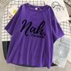 Nah I'M Good Letter Graphic Print Women Tshirt Oversized Comfortable T-Shirt Casual Soft Clothes Cotton Breathable Short Sleeve