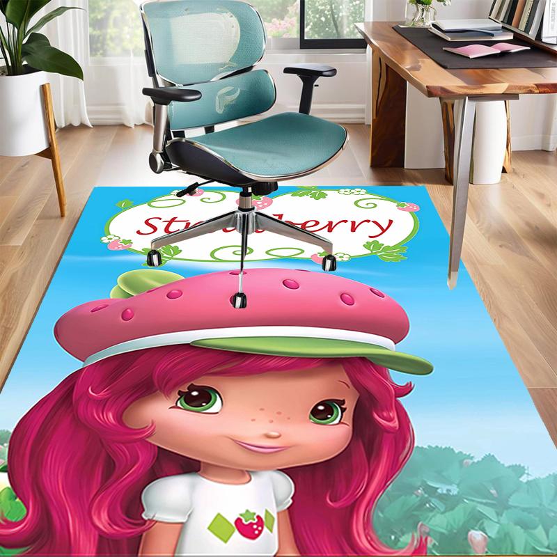 1pc Strawberry Princess5 Design Area Rug - Non-Slip, Soft & Cozy Floor Mat for Living Room, Bedroom, Office - Indoor/Outdoor Decorative Carpet