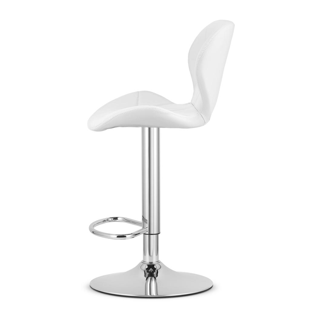 West Stool - White Eco-Leather / Chrome Base