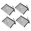 No-brand nylon black mesh cosmetic pouch set 10 zipper transparent design convenient storage organizer travel toiletry bag.