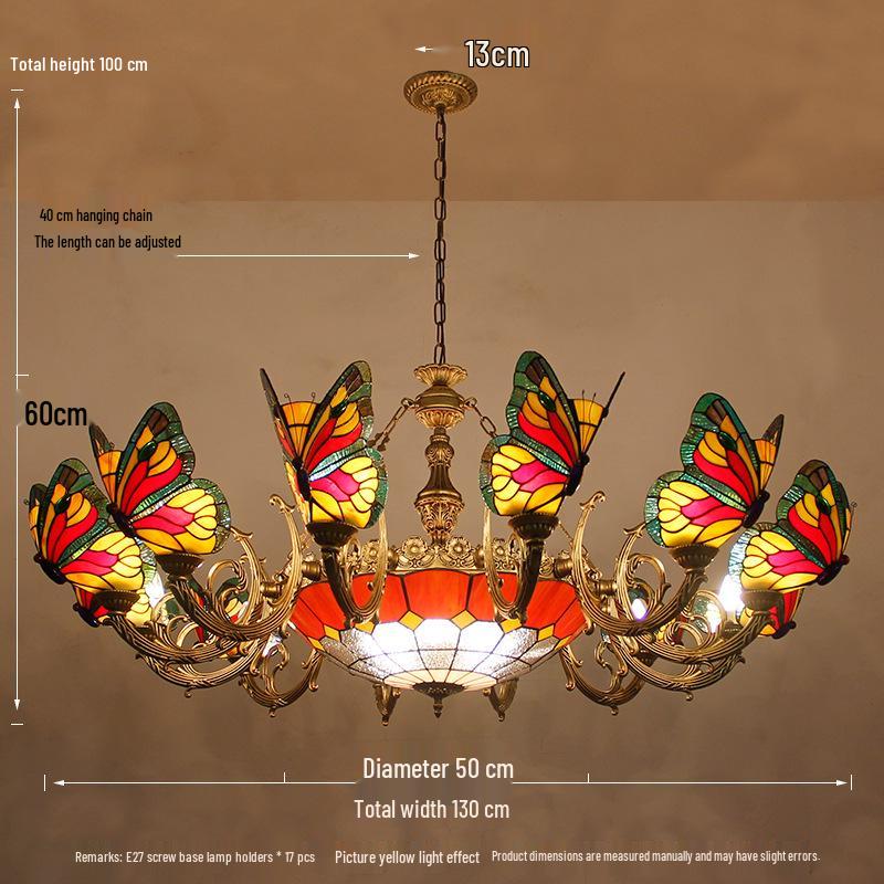 Tiffany Butterfly Pendant Light for Bedroom, Dining Room, Bar, Coffee Shop, Creative Club, KTV, and Counter Lighting
