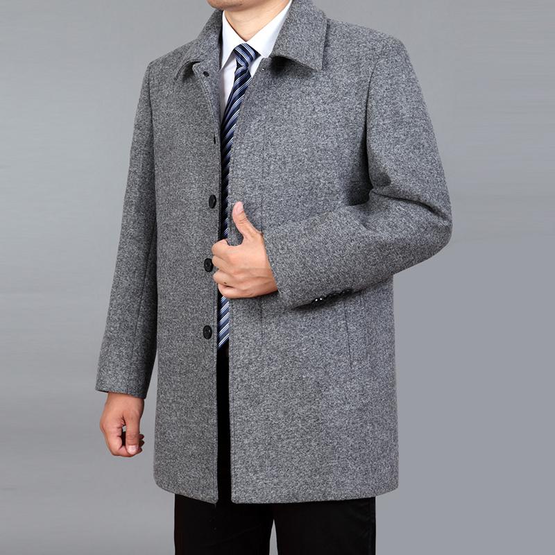 Men Wool Coat Autumn Winter Wool Overcoat Woolen Jacket Male Pea Coat Plus Size 7XL