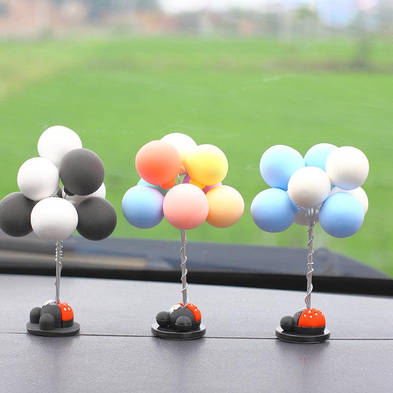 Macaron Glass Car Perfume Ornament with Colorful Confession Balloon Design