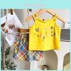 Childrens Summer Girl Dress Set With Soft Fabric And Gingham Print For Kids Aged 3 To 8