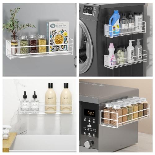 Orimade Bathroom Rack, Bath Rack, Shampoo Rack, Bathroom Rack, Magnetic Storage, Rust-Proof, Kitchen Dish Drainer, Washroom Storage Shelf, Magnetic Wa