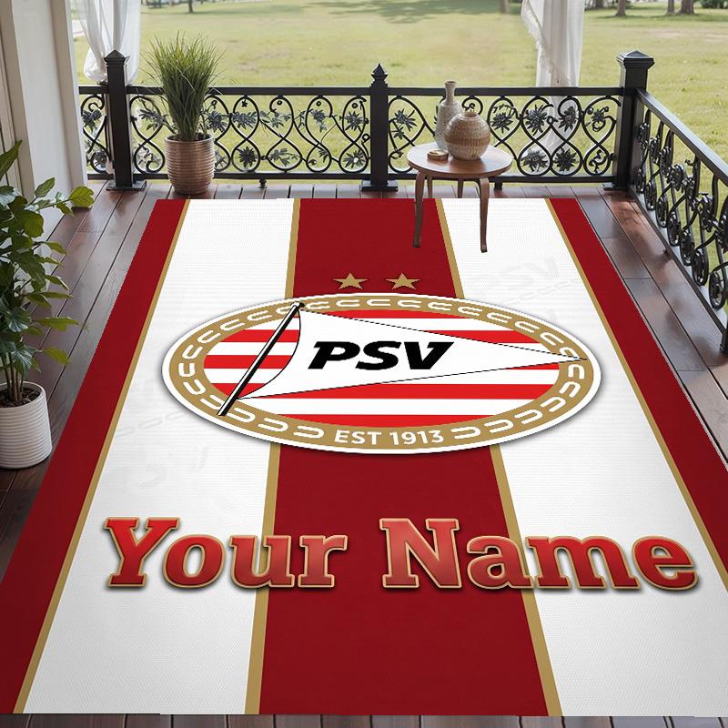 Custom Text Printed Rug PSV Eindhoven FC Non Slip Floor Carpet For Home Room Decor