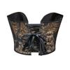 Women Crop Tube Tops Summer Vintage Pattern Tie Up Back Bustiers Corsets Bandeau for Streetwear Aesthetic Clothes