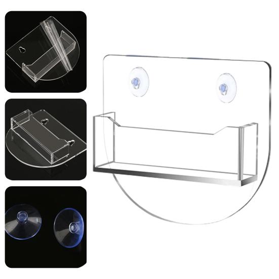 Window Mount Business Card Holder with Suction Cups Clear Acrylic Business Card Display Stand Single Pocket Organizer