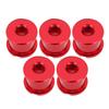 5 stk MTB Sykkel Kjedekransskrue Dobbel Kjedering Kranksett Bolt 7075 Aluminium SkiveskruerRød