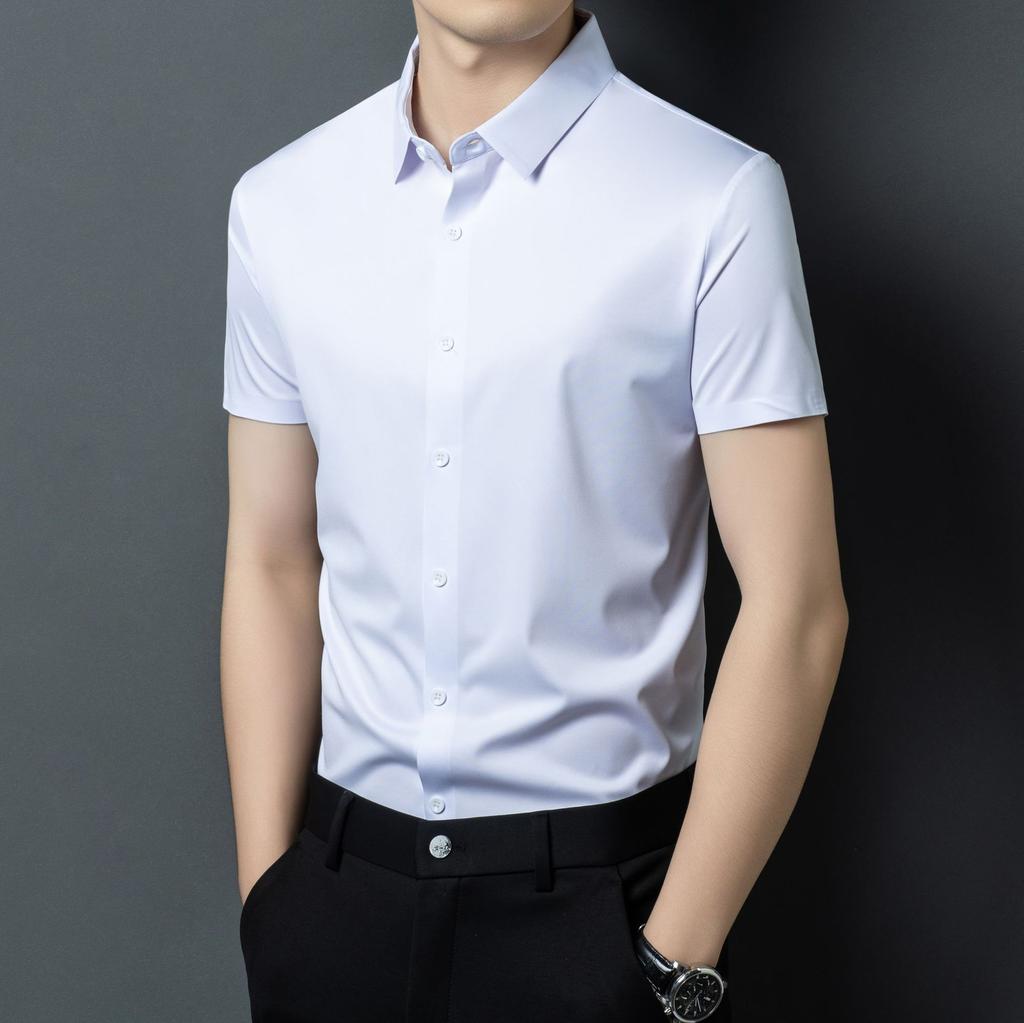 Short Sleeve Shirt Men's Summer Lapel Collar Business Casual Versatile Top